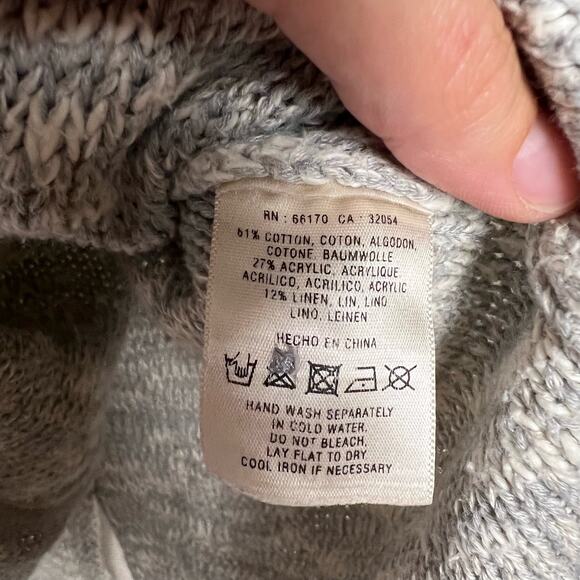 Anthropologie Sparrow Gray Cotton Linen Button Sweater Size XS - Picture 7 of 7